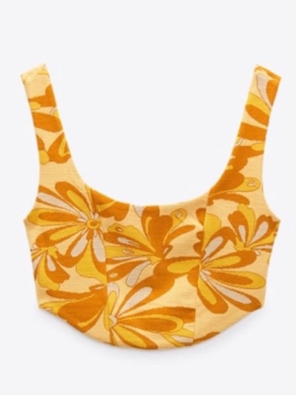 NWT Zara Butter Yellow Cropped Corset Top